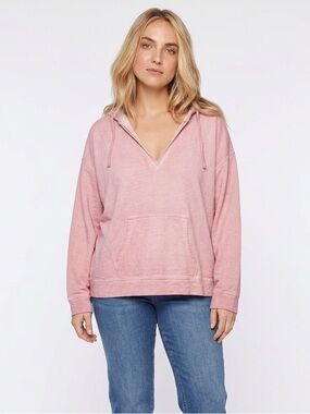 Anthro brand SANCTUARY soft pink oversized hooded sweatshirt lounge extra large